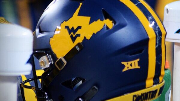 WVU Football Country Roads Blue Helmet