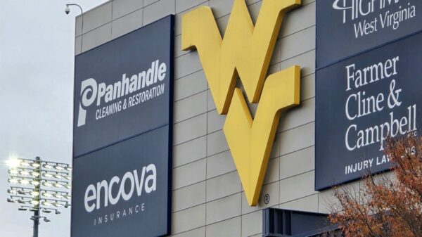 WVU Football Logo at Milan Puskar Stadium