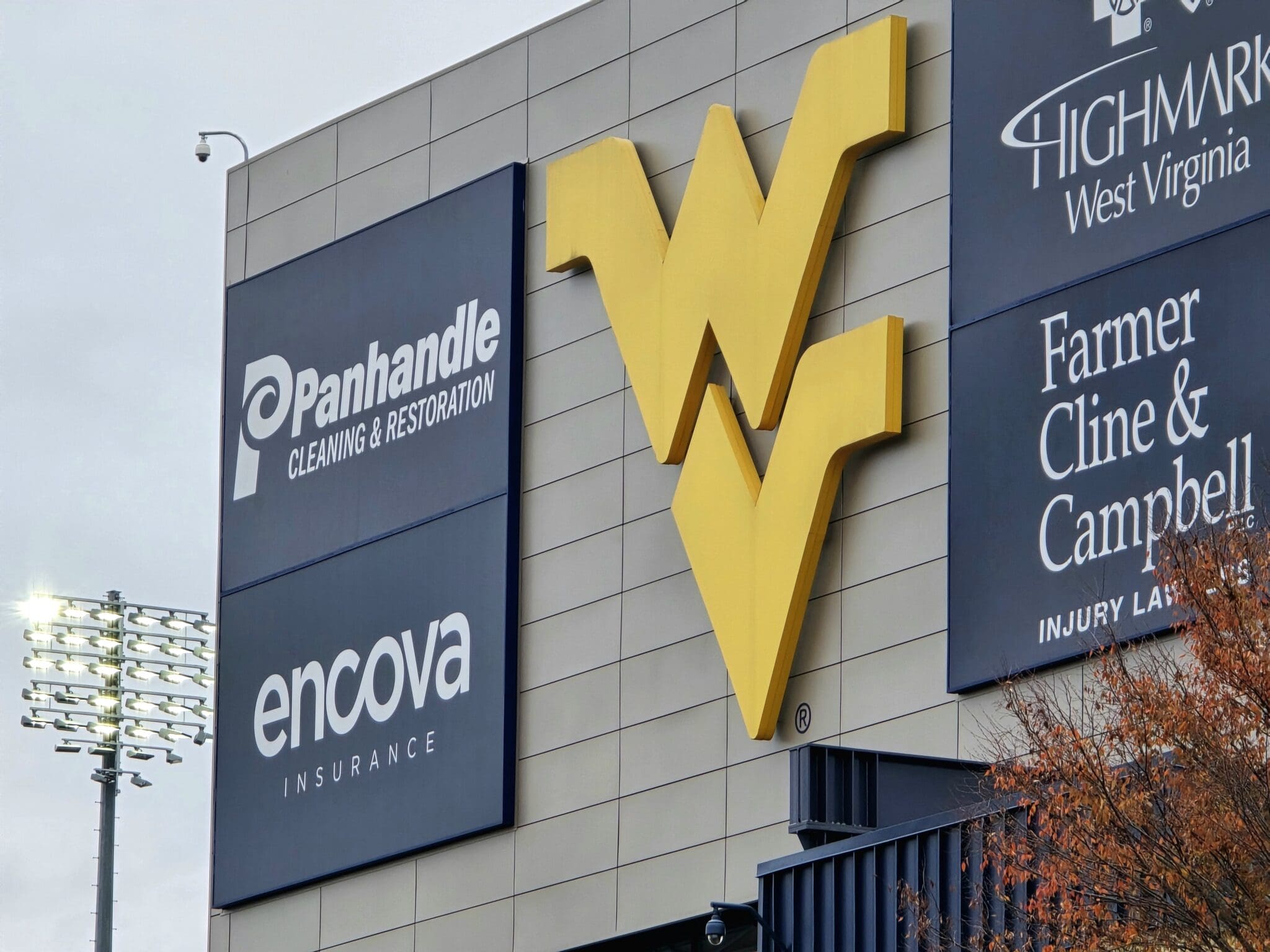 WVU Football Logo at Milan Puskar Stadium