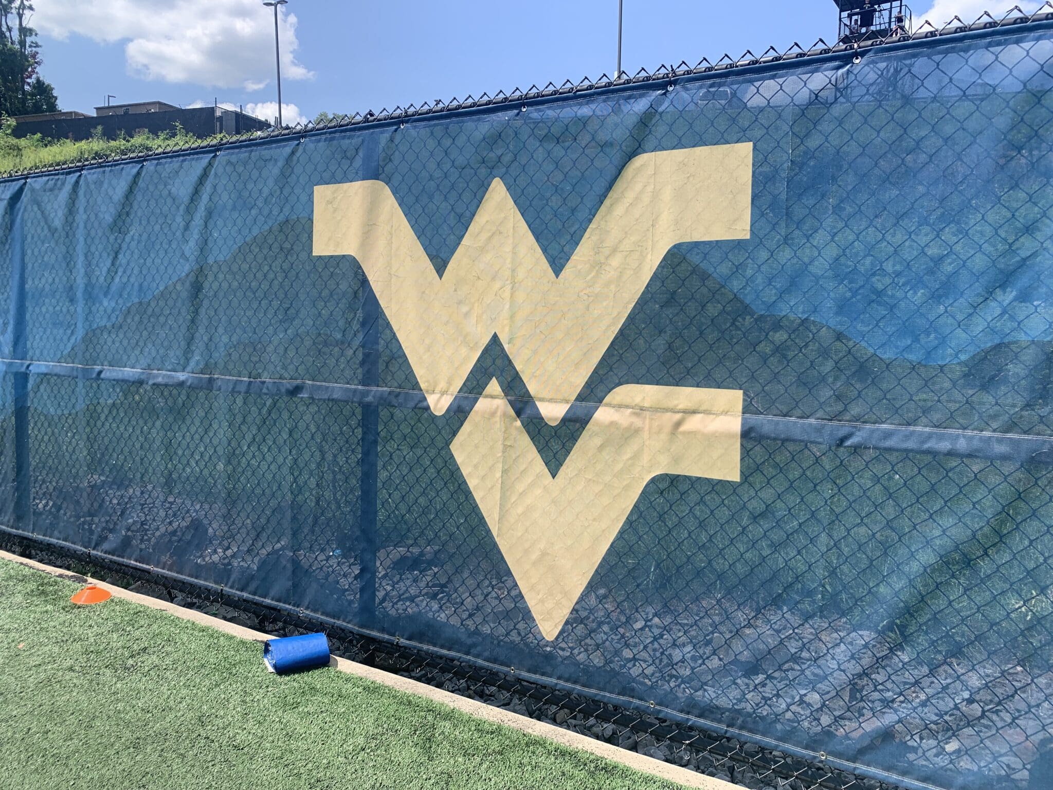 WVU Football Logo on Fence