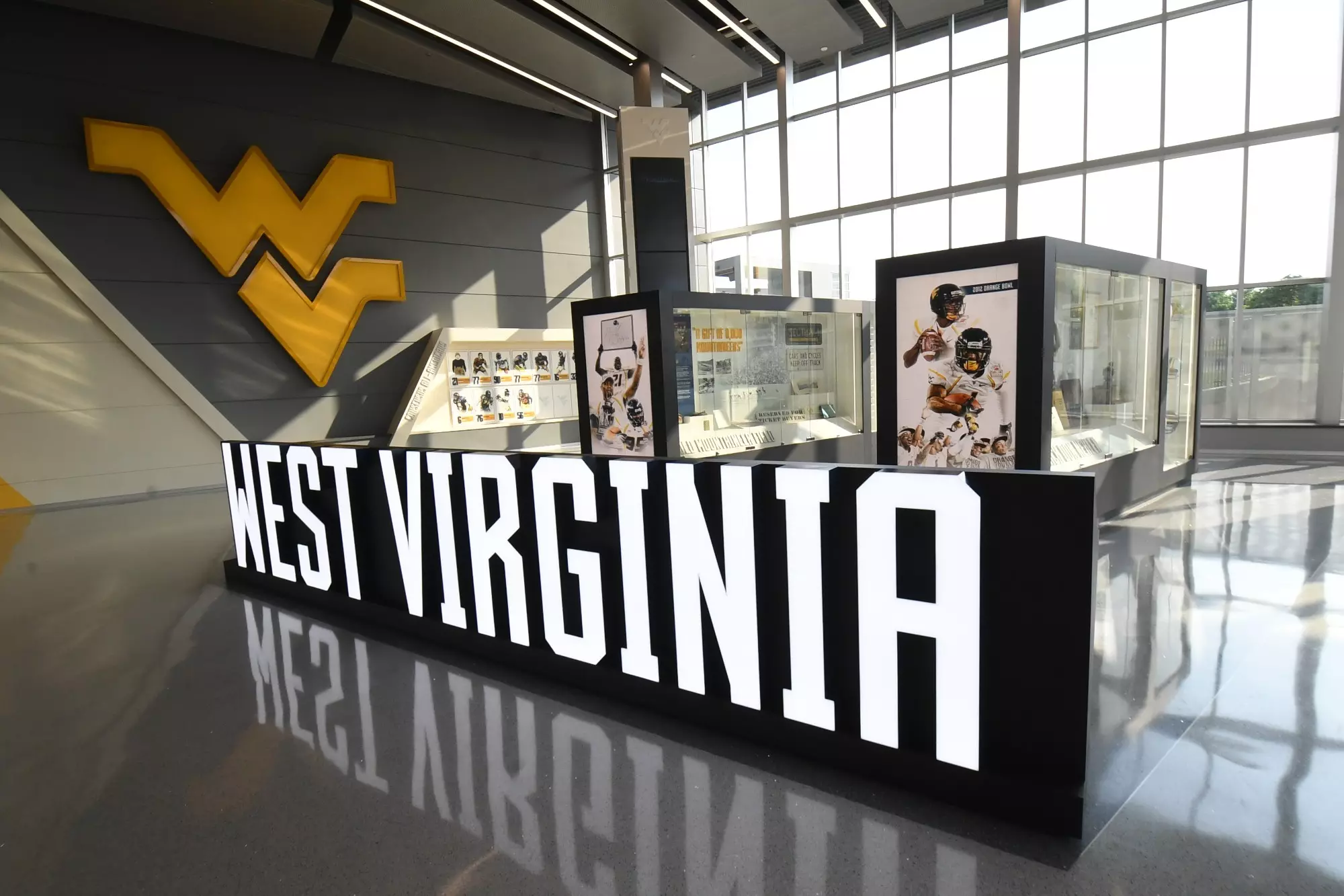 West Virginia sign at WVU Football facility