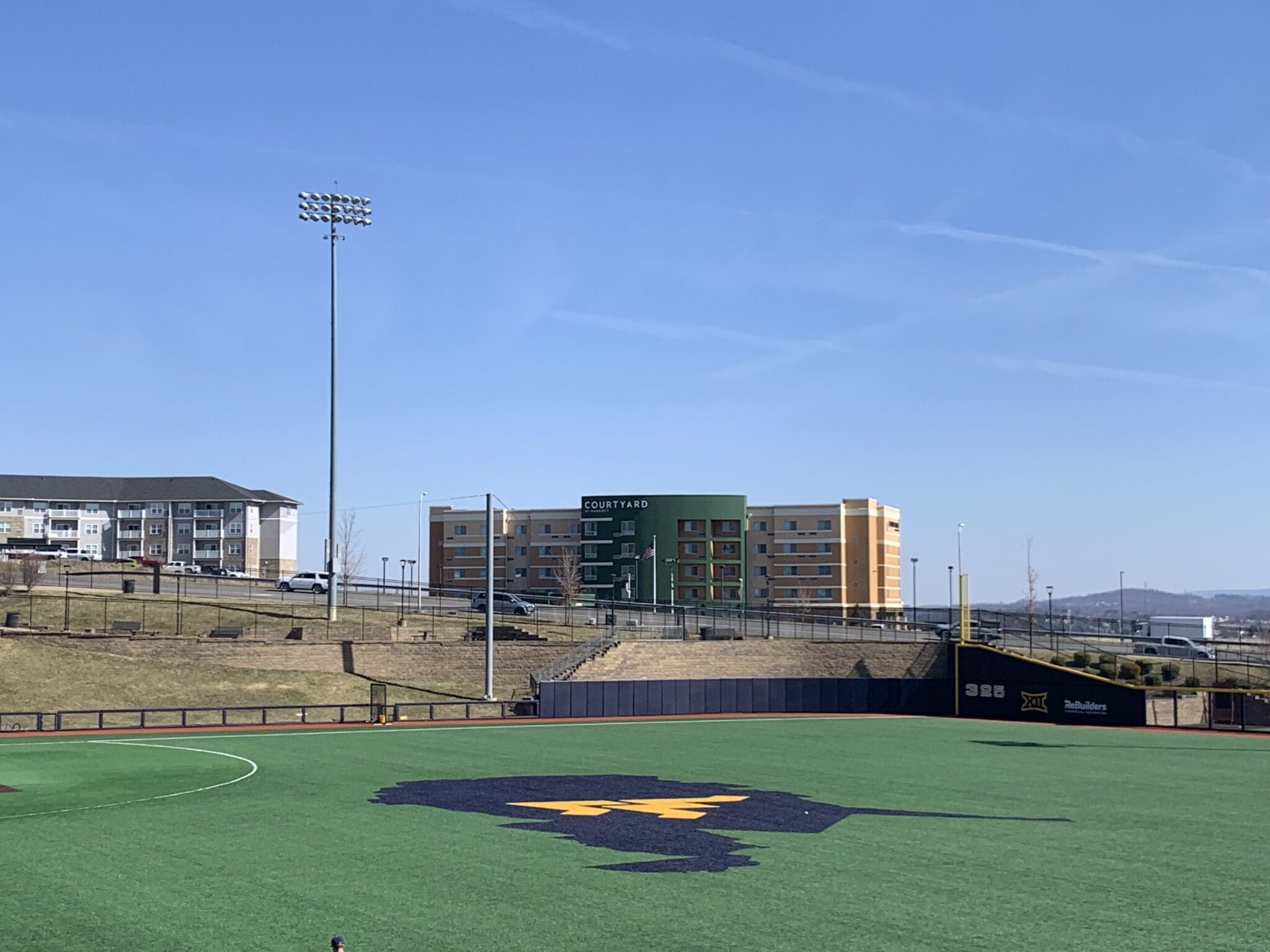 WVU Baseball Logo on Field