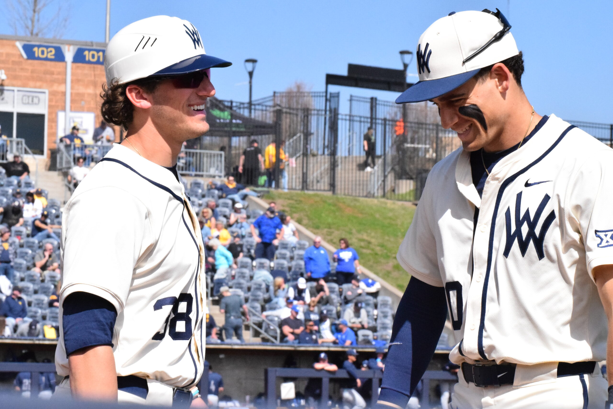 WVU Baseball players smiling