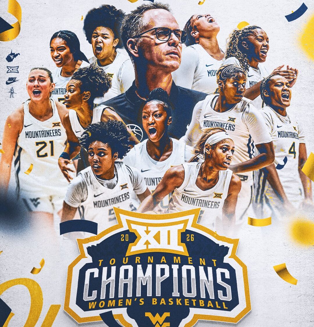 WVU Women's Basketball Big 12 champions graphic