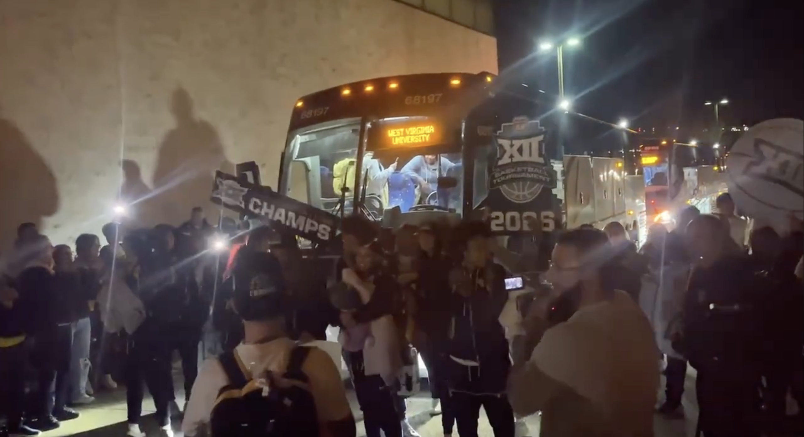 Fans greet Big 12 champion WVU women's basketball team