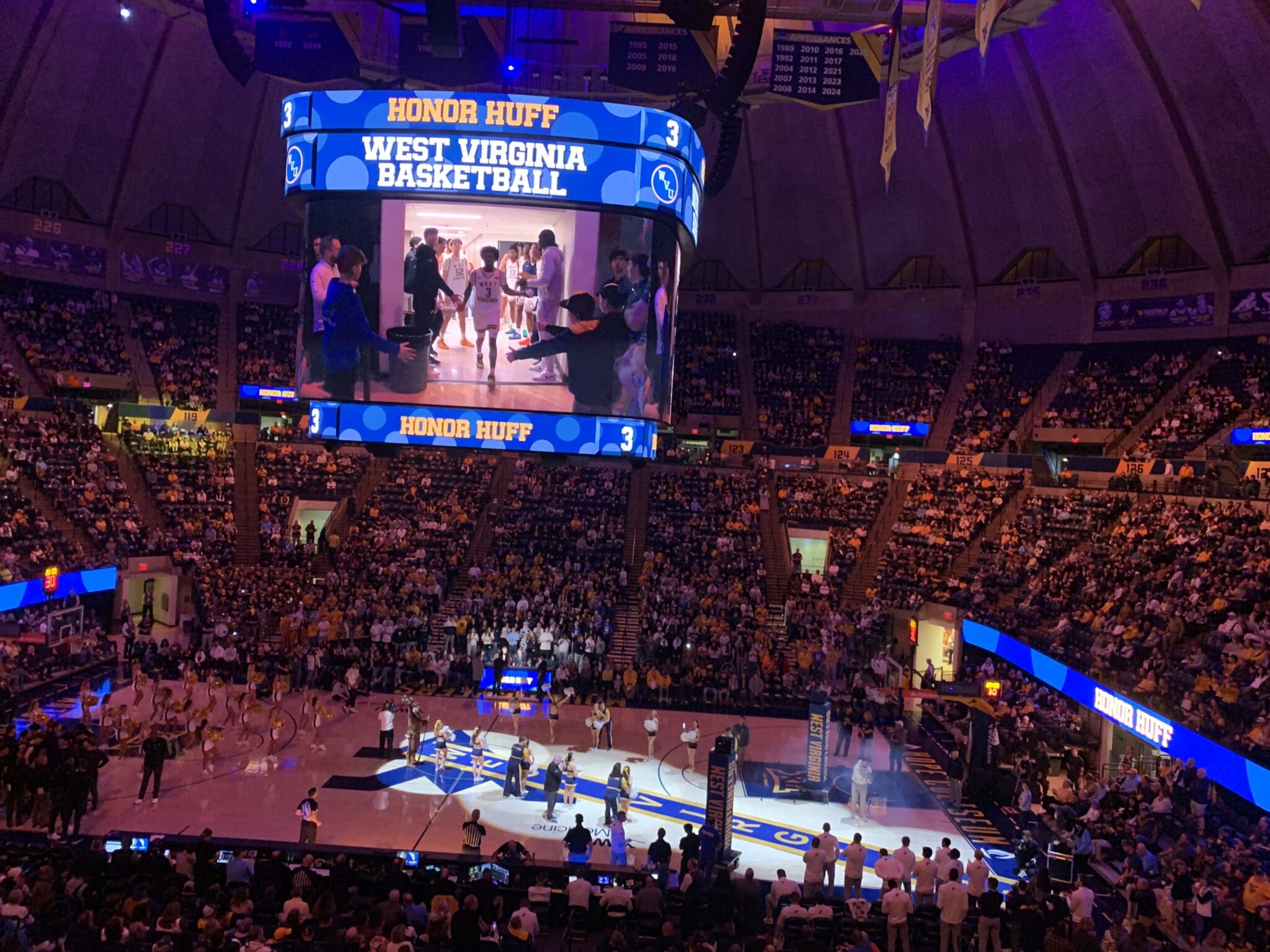 WVU Basketball intros at Hope Coliseum